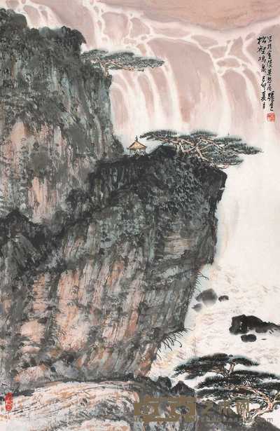 张尔宾 松壑鸣泉 镜心 68.5×45cm